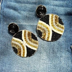 Beaded disc earrings